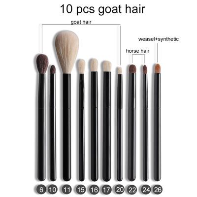 OVW DLH Makeup Brush Set Professional Premium Synthetic Goat Hairs Blending Makeup Brushes Kit Essential Makeup Tools Travel Kit