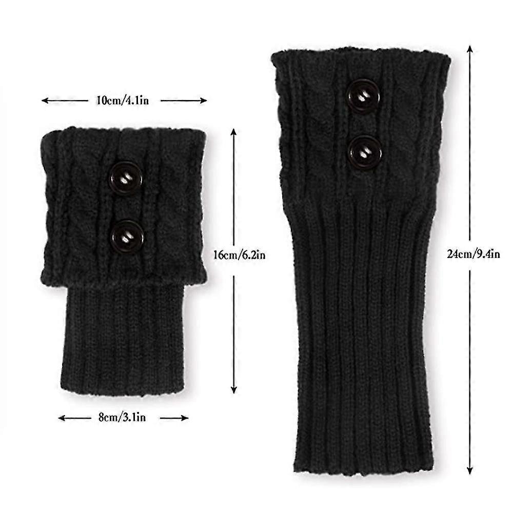 3 Pairs Womens Short Boots Socks Crochet Knitted Boot Cuffs For Winter Warm