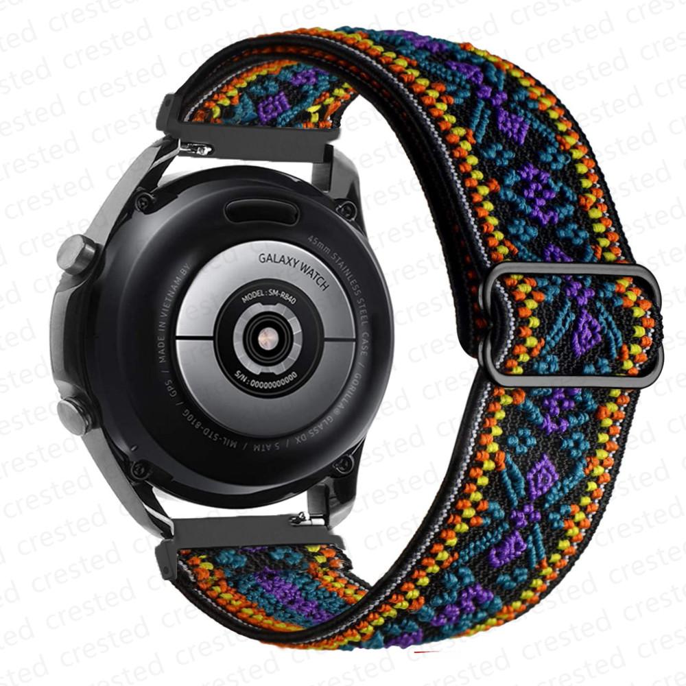 20mm/22mm Armband für Samsung Galaxy Watch 7/FE/6/5/pro/4 44mm 40mm/classic 3/Active 2/46mm Verstellbares Elastisches Nylon Armband