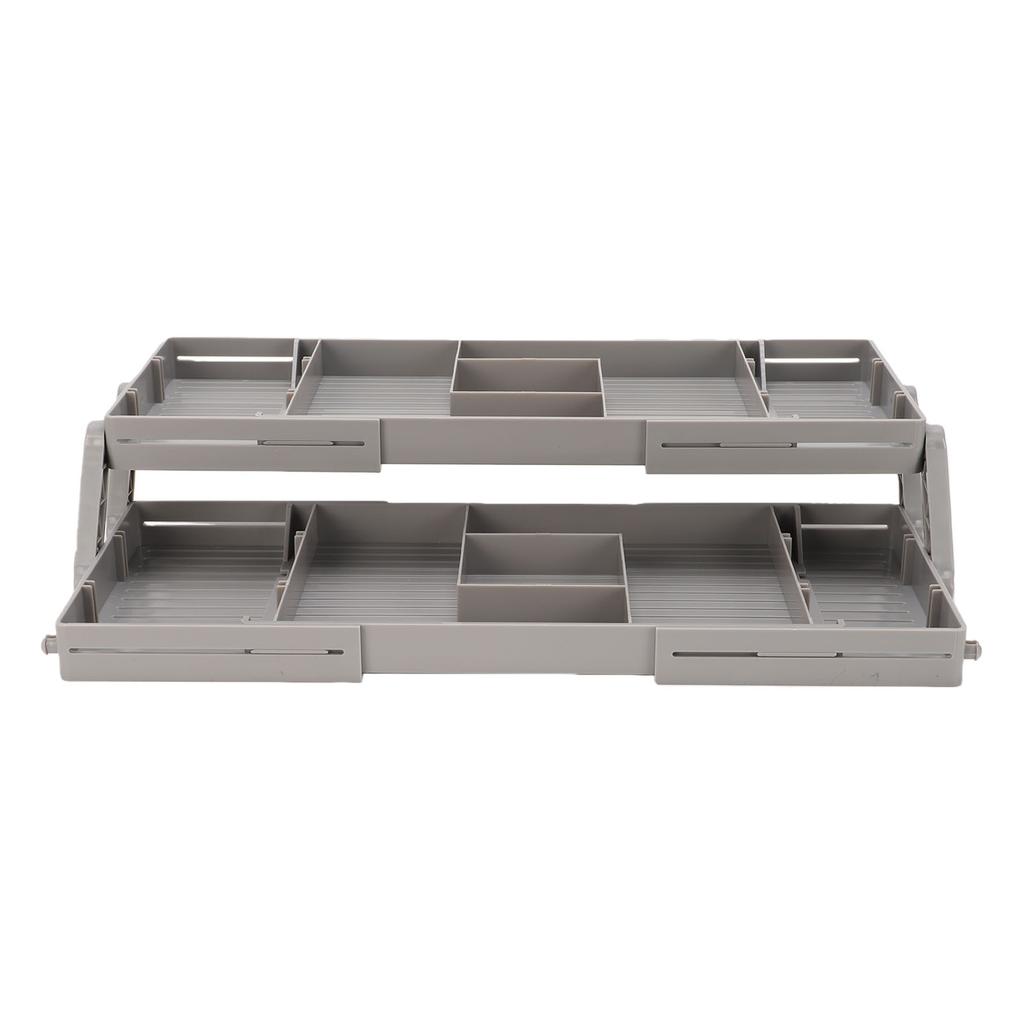 2 Tier Jewelry Drawer Organizer Adjustable Dividers Storage Box for Makeup Cosmetic Jewelry