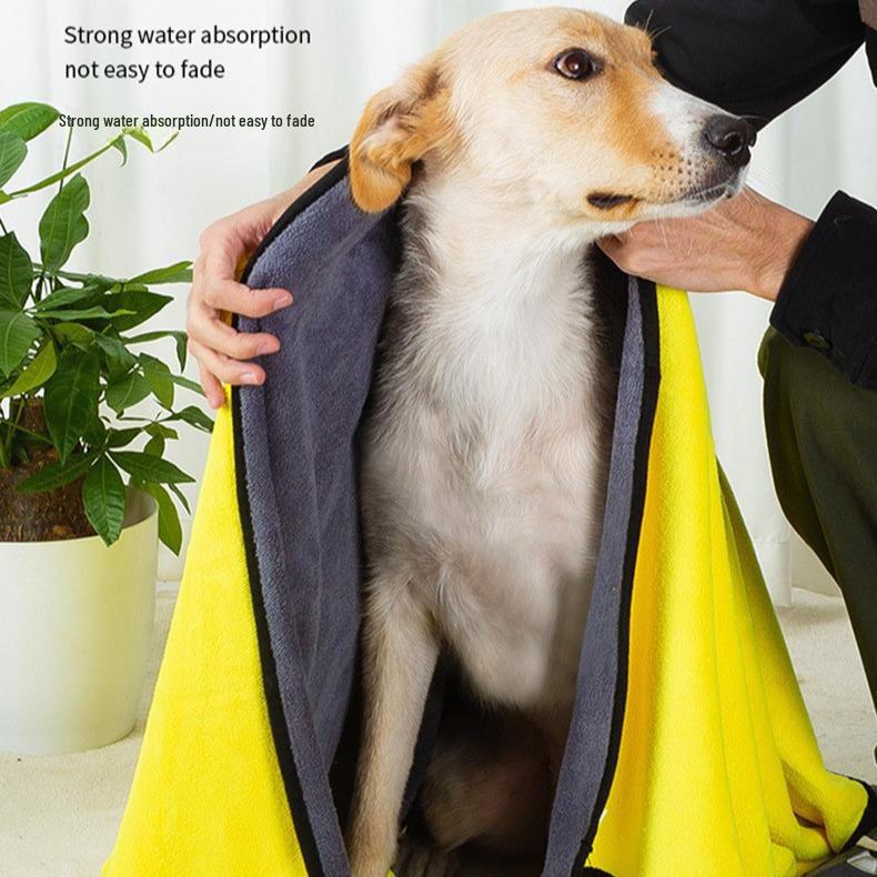 Extra-Large Quick-Dry Absorbent Towel for Pets - Ideal for Teddy, Golden Retriever, Dogs & Cats