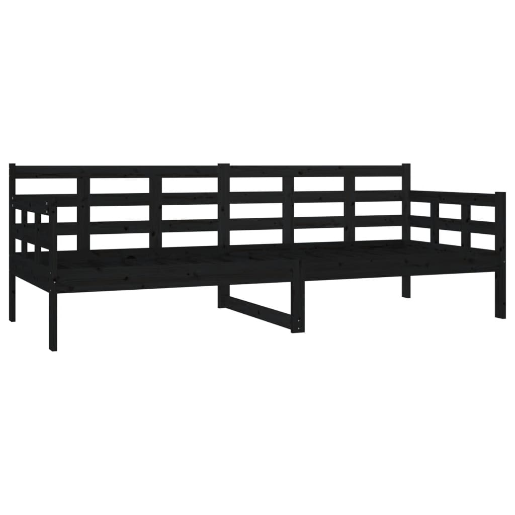 Vidaxl Daybed, Black, Solid Pine Wood, 80X200 Cm