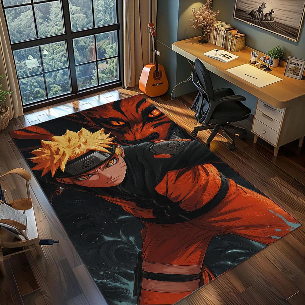 

Hidden Leaf Hero Naruto Wind Style Jutsu Rug Carpet Large Area Rug Non Slip Washable Floor Mat Gamer Room Bedroom Home Decor 60x90cm