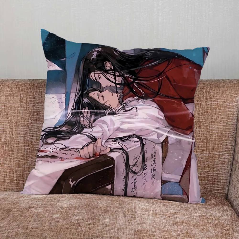 HHeaven Cartoon Officials Blessing Pillow Case For Home Bedroom Car Office Decoration Living Room Sofa Cushion Cover Suitable
