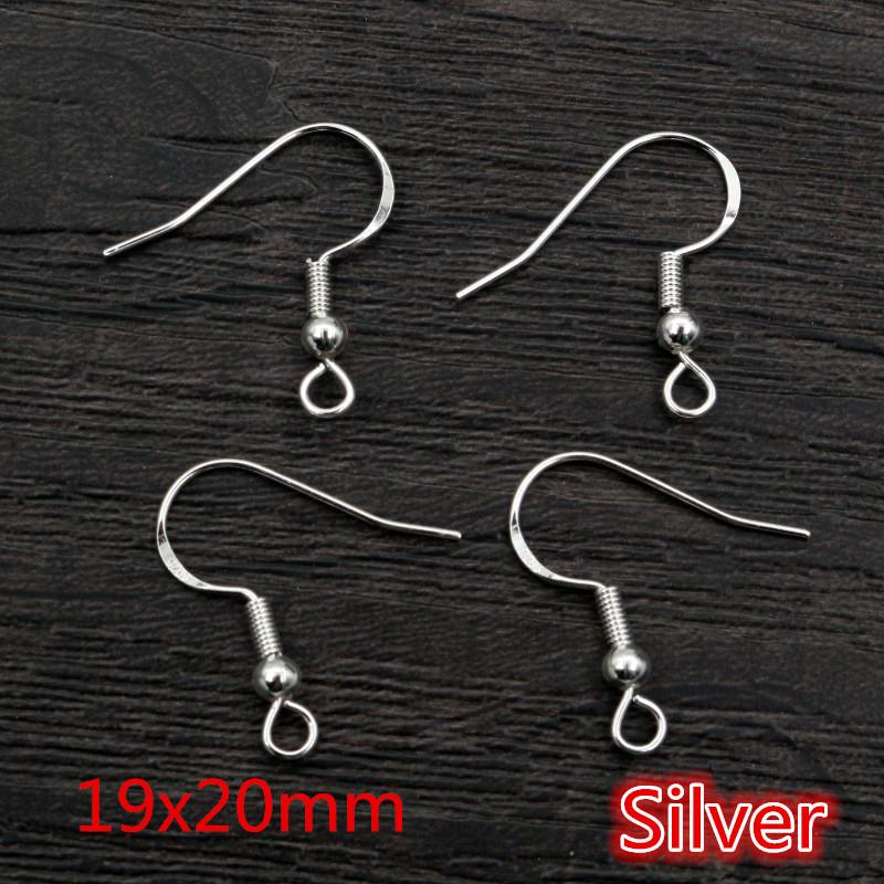 50pcs 2-Styles 925 Sterling Silver Plated Gold Rhodium Earrings Hooks Findings for DIY Earring Jewelry Making Accessories 