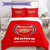 3pcs Custom Name Arsenal F.C Bedding Set Duvet Cover Closure Includes 1 Duvet Cover & 2 Pillowcases, Soft and Comfortable for All Seasons.