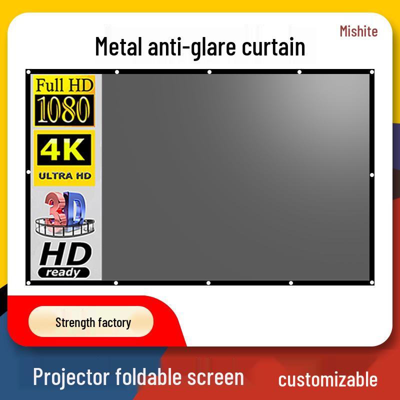 Mixi Te Anti-Light Projection Screen for Home: 100" & 120" 4K HD Metal Screen