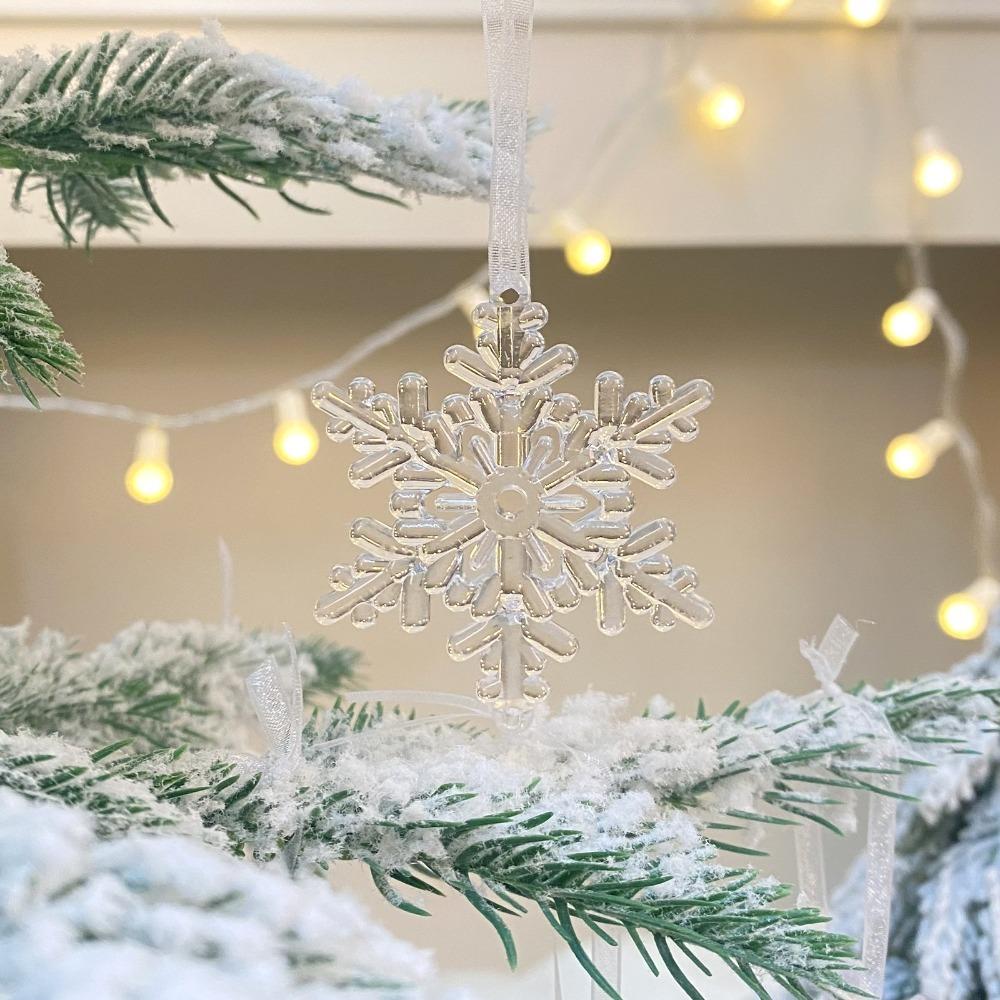 12Pcs Snowflake Icicle Christmas Tree Ornament Navidad Xmas Decor New Hanging Pendant