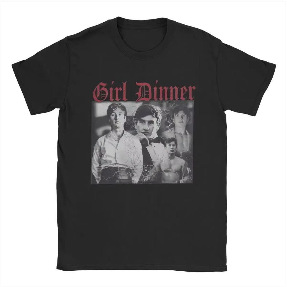 Vintage Barry Keoghan Girl Dinner T-Shirt Men Round Neck 100% Cotton T Shirts Short Sleeve Tee Shirt Graphic Printed Clothes