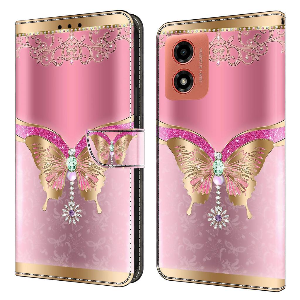 For Motorola Moto E14 4G/G04 4G/G04s 4G/G24 4G Cover 3D Pattern Printing Wallet Leather Phone Case