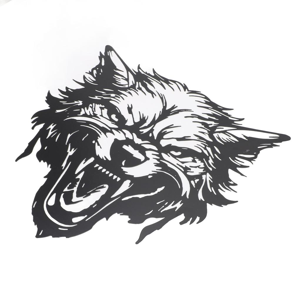 Fierce Wolf Head Wall Art Wrought Iron Roaring Wolf Wall Hanging Decoration for Living Room Bedroom Office