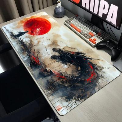 Samurai Dragon Mouse Pad Large Computer Office Game Table Mats XXL Rubber Anti-slip Gaming Keyboard Mousepads Long Desk Pads