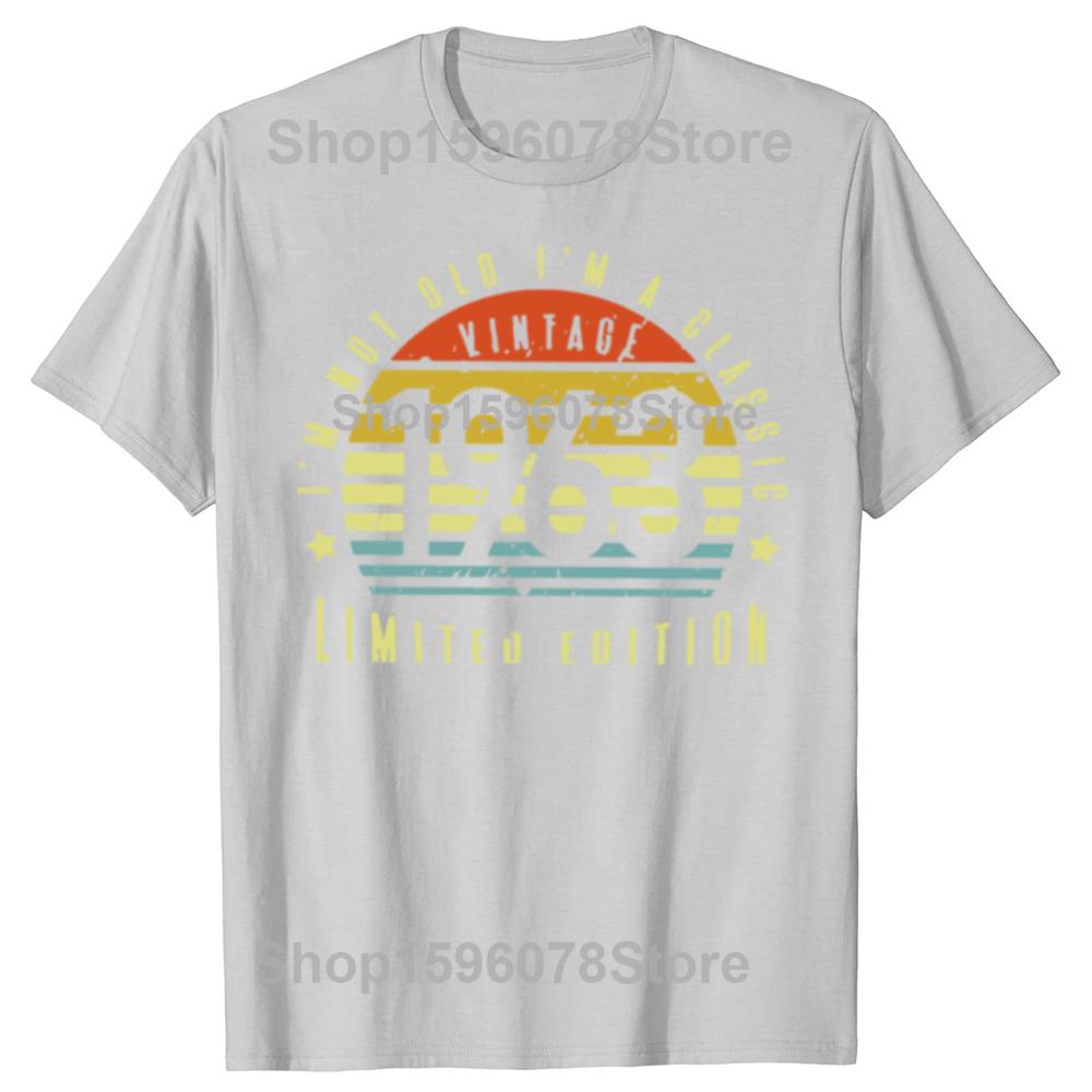 Limitiertes 1963 Gedrucktes Herren Freizeit T-Shirt Sommer Täglich Outdoor Straße Herren T-Shirt 1963 Jahr Herren Geburtstagsgeschenk Mode T-Shirt