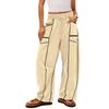 Women's Wide Leg Pants With High Waisted Straight Leg And Spliced Pocket Casual Pants