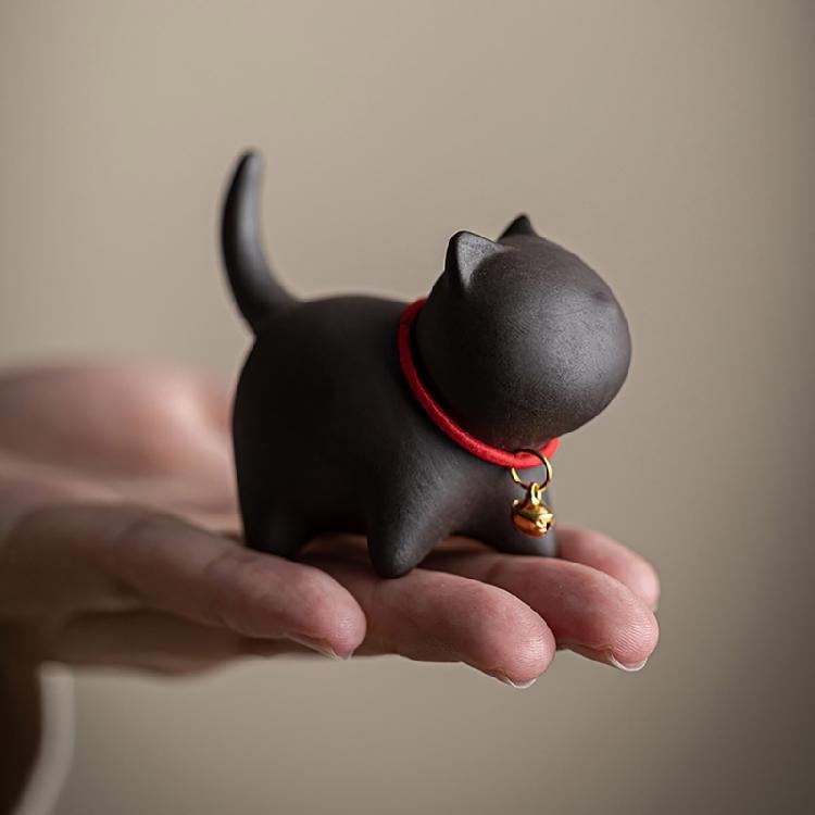 Handmade Cats Teas Pet Zisha Kung Fu Teas Set Accessories Teas Ornament Zisha Texture Suitable for Teas Enthusiasts Present