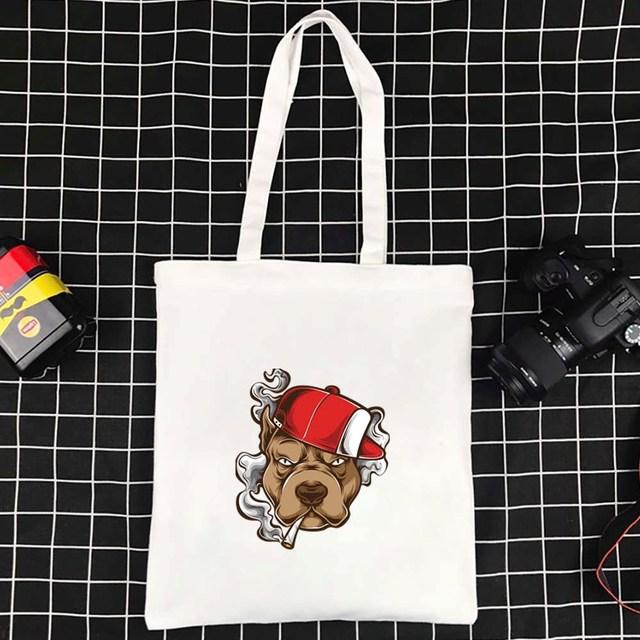 Wiederverwendbare Tragetaschen, faltbare Einkaufstasche, umweltfreundliche Handtaschen, neue große Einkaufstasche, Hundemuster, Damen-Einkaufstasche