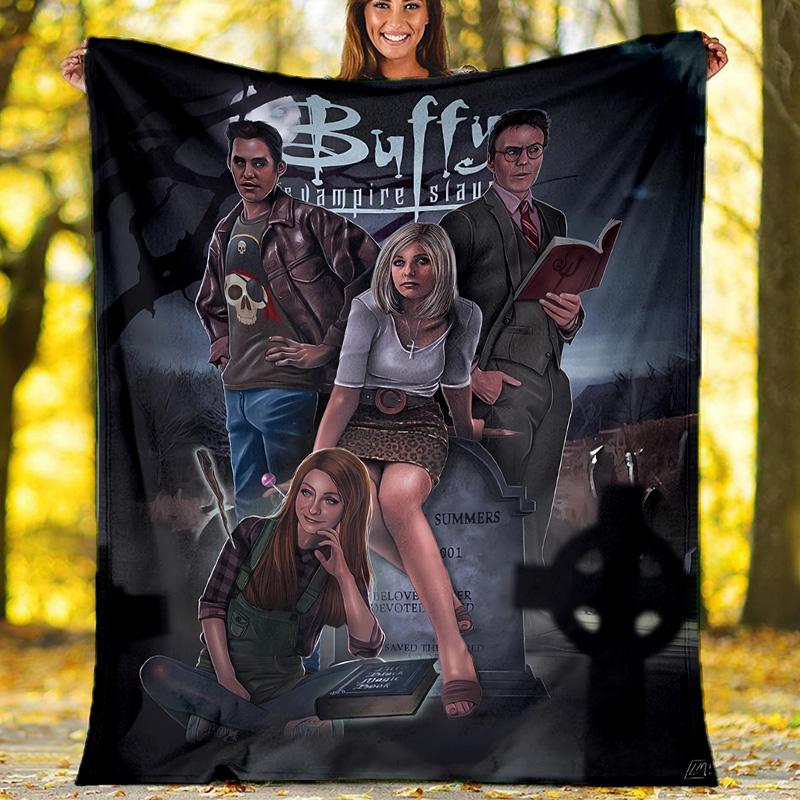 Buffy the Vampire Slayer printed throw blanket—lightweight,soft,warm;versatile blanket for all seasons—perfect as &air-conditioning throw,nap blanket