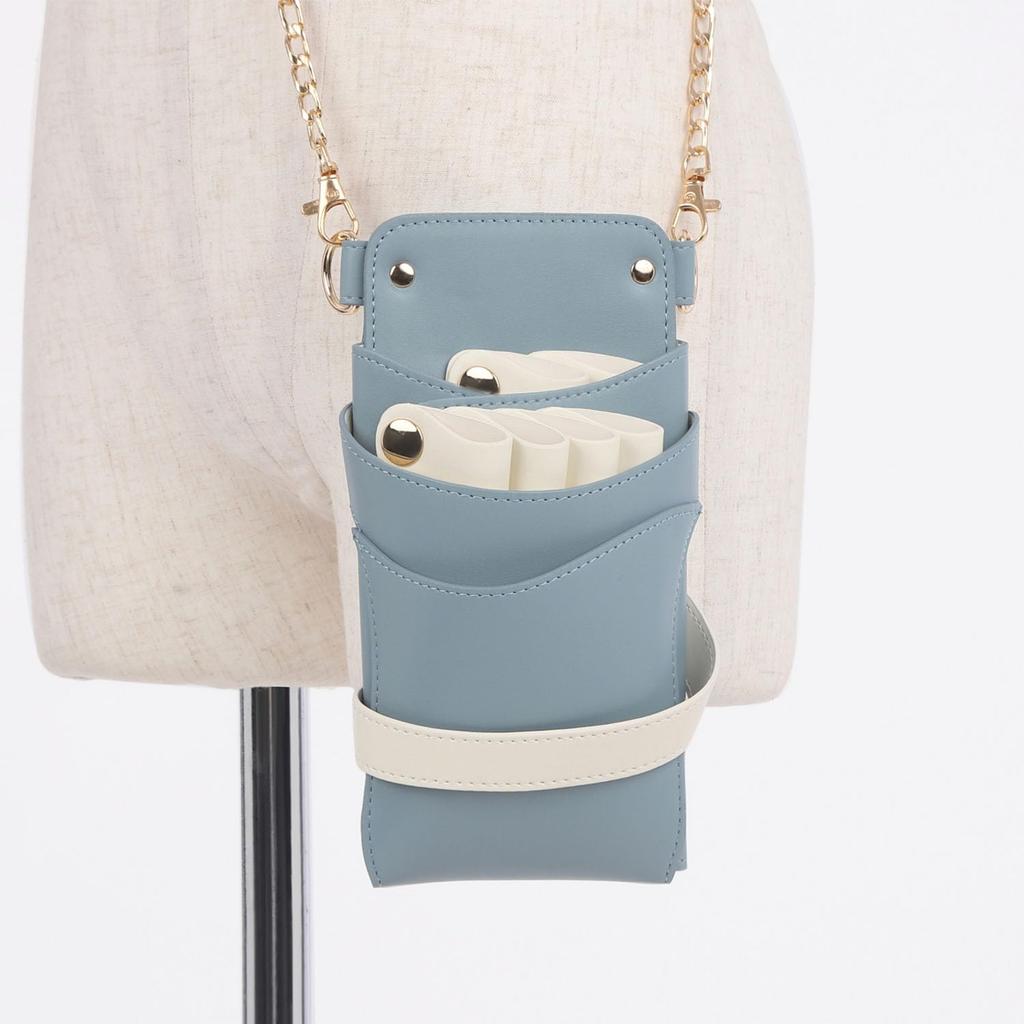 DEEDS Luxury Style Sienna Scissor Case with Bluegrass x Holds for Hairdressers and Trimmers Chain, Ivory, 4-6 Scissors,