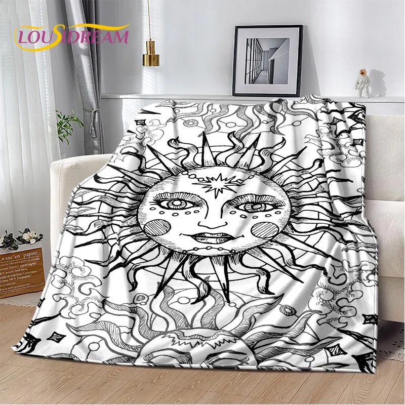 Sun Moon Mandala Magic Witchcraft Tarot Blanket,Soft Throw Blanket for Home Bedroom Bed Sofa Picnic Travel Office Cover Gift Kid