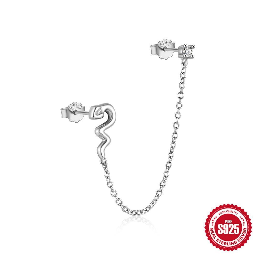 Boucles d'oreilles classiques en argent sterling S925 Ins Merry Sioux Trèfle Diamant Boucles d'oreilles Earline Port empilé Boucles d'oreilles à tirer