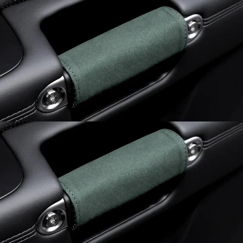 Door Handle Cover Suede Inner Roof Handle Protective Cover Universal Car Accessories Interior Modify for Tesla BMW Benz VW Jeep