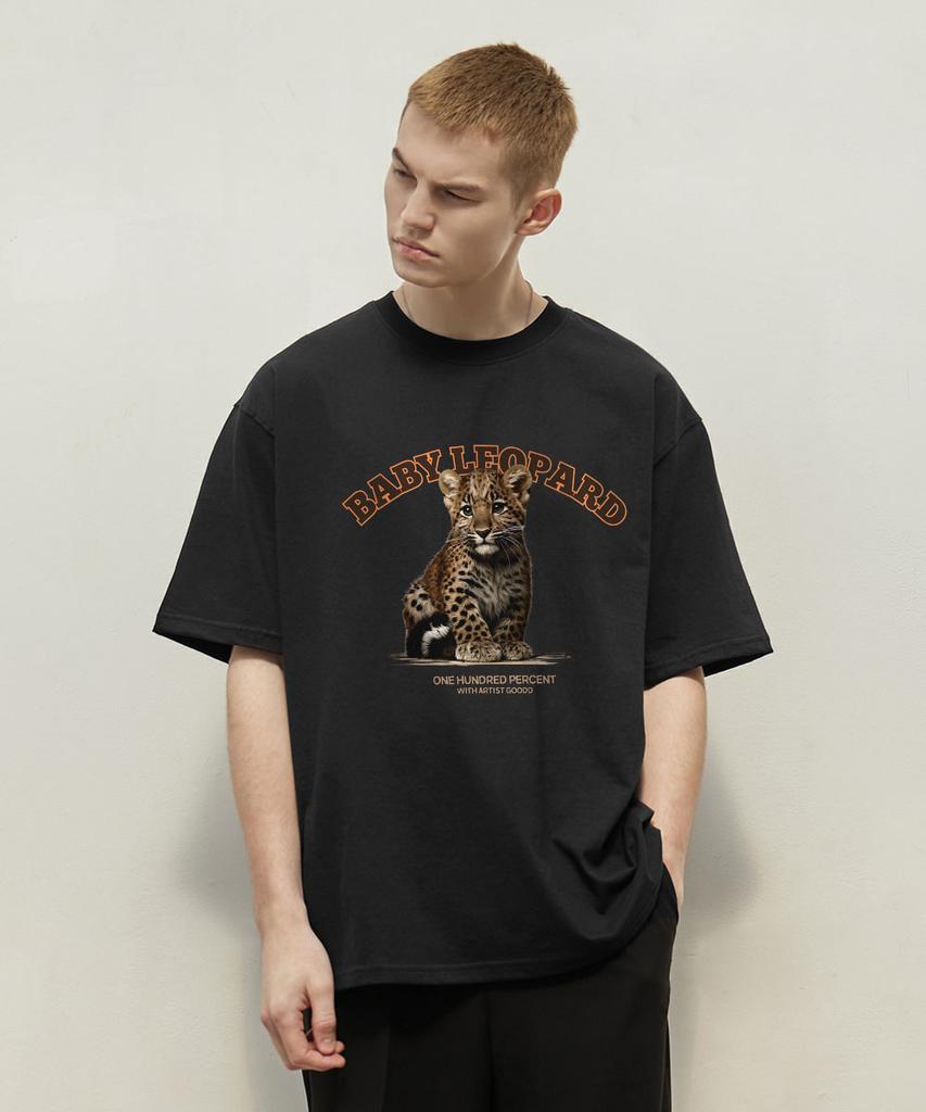 OHP Ohpxgoodd4 Baby Leopard Semi-Oversized Short Sleeve Tee