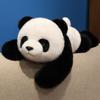 Peluche Maiale Panda in Posizione Sdraiata con Imbottitura in Cotone PP per Bambine e Regalo