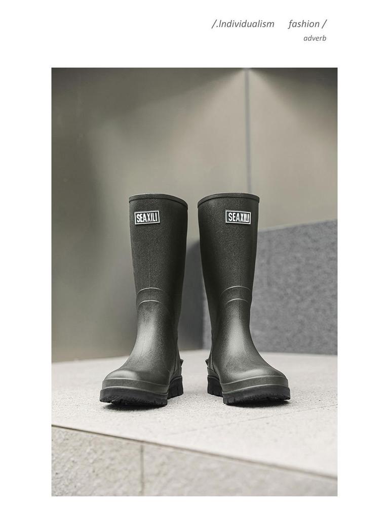 Herren High-Top Wasserdichte Rutschfeste Arbeitsstiefel: Strapazierfähige Gummistiefel für Angeln und Bauwesen