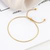 Trendy Simple Gold Color Snake Chain Stainless Steel Bracelets for Women Adjustable Female Daily Wear Bracelet Jewelry