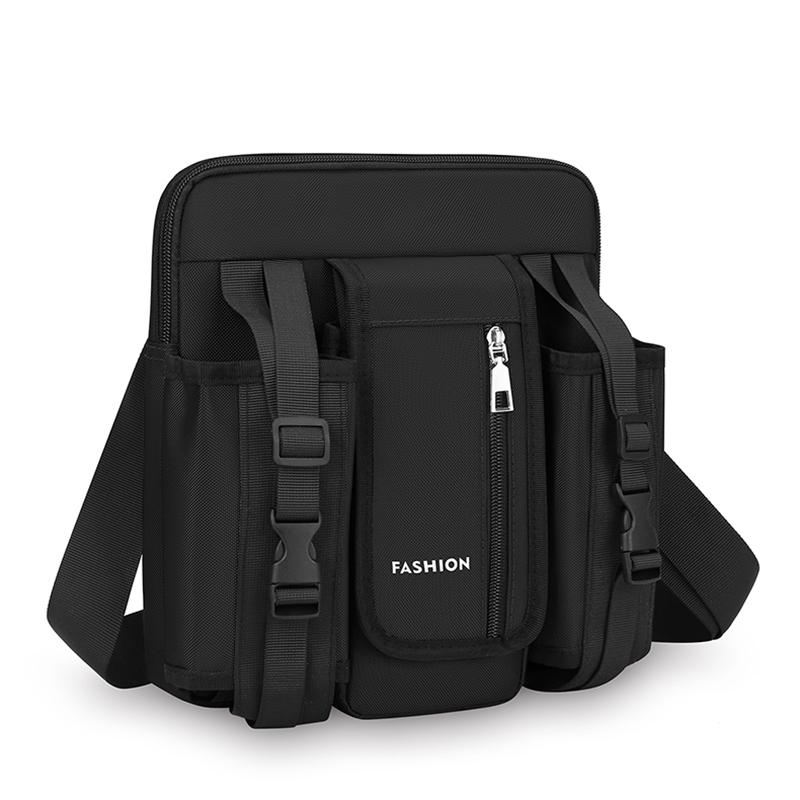 Men Crossbody Bag Single Shoulder Bags Big Capacity Storage Bag Fashion Multi-Pockets Outdoor Cup Bag