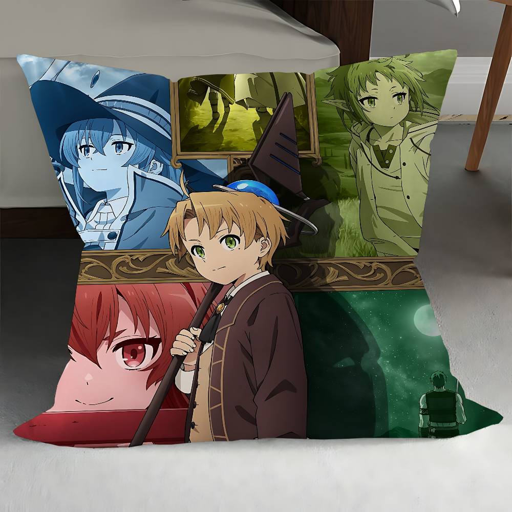 Подушка с принтом Рудеус Скилетный Дракон Наволочка Чехол на диванную подушку Декор для дома Подарок ребенку 12x12Inch