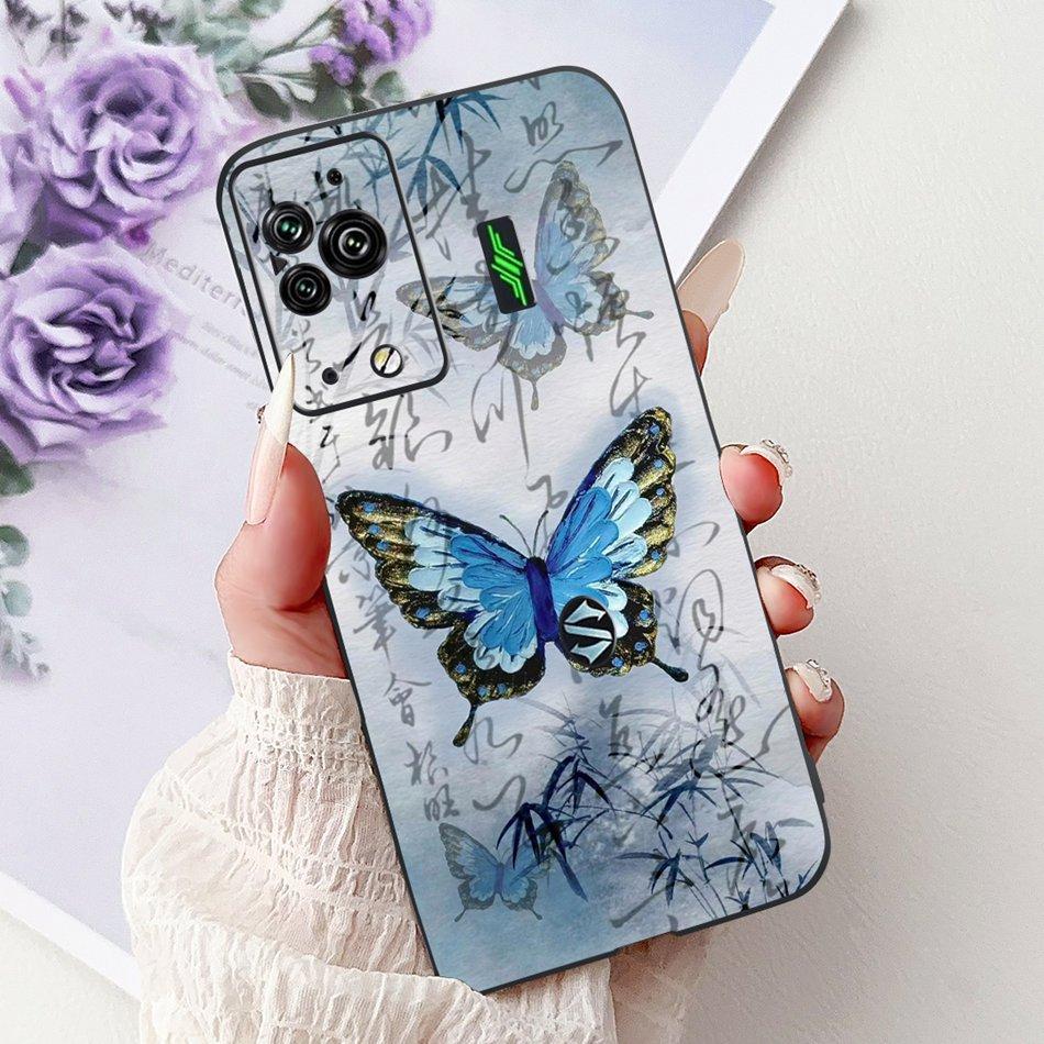 Per Xiaomi Black Shark 5 Pro Shark5 Custodia per Telefono Black Shark 5 5Pro Elegante Floreale Gatto Dipinto Morbido Silicone TPU Custodie