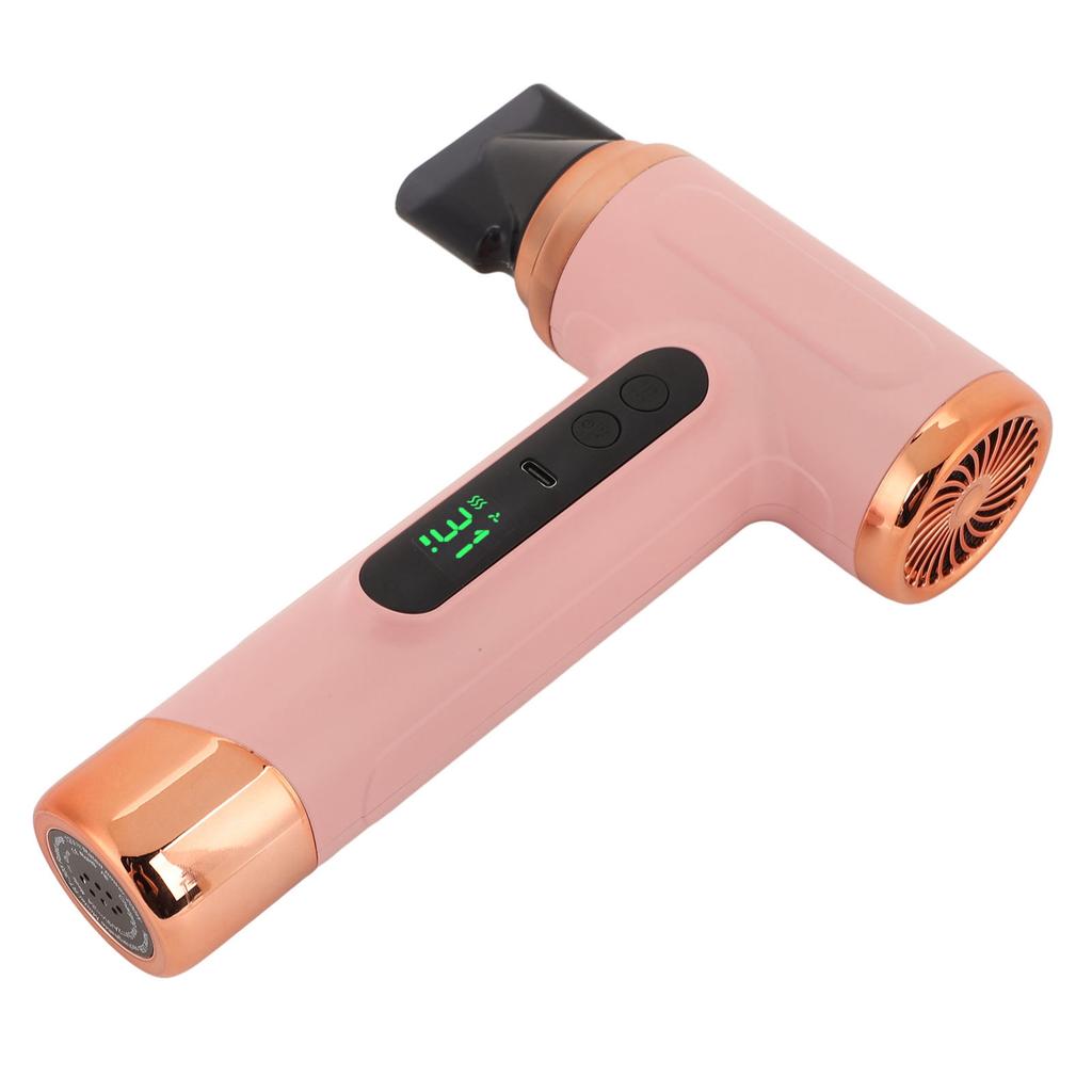 Cordless Hair Dryer 15600mAh Portable USB Rechargeable Hair Dryer with USB Charging Cold Hot Wind 200W for Students