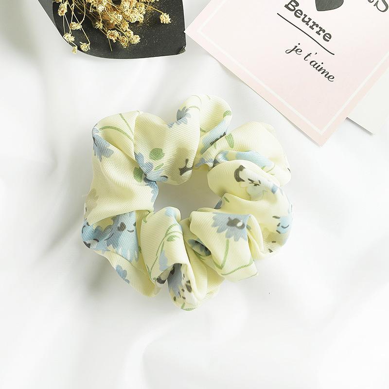 Small Fresh Large Intestine Ring Spring Summer Autumn And Winter Head Flower Chiffon Fabric Pig Large Intestine Hair Band Headgear Women'S Headband