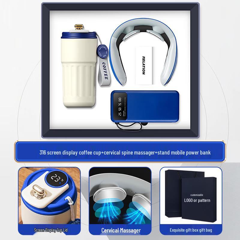 Coffee Cup & Neck Massager Gift Set