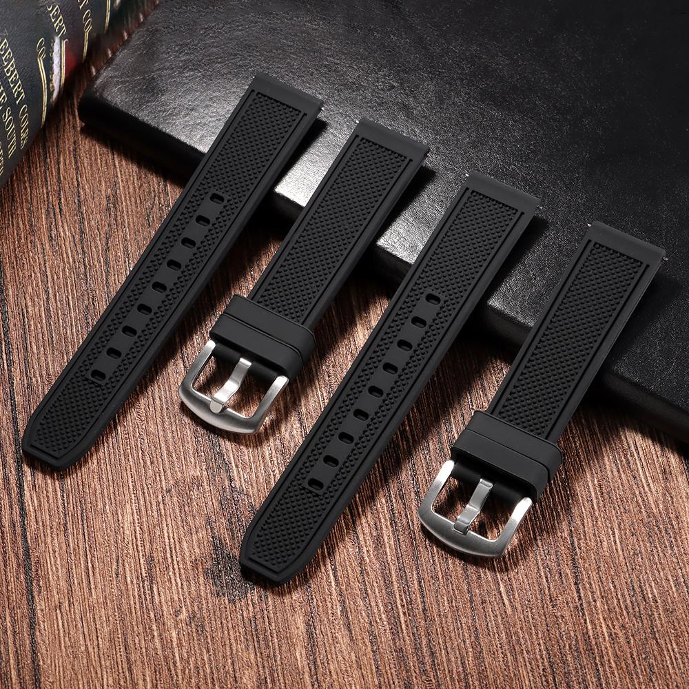 22mm Sport Silicone Watch Band Universal Extended Length Straps Waterproof Rubber Pin Buckle Bracelet Belt Accessories for Seiko