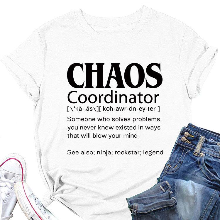 Summer New Casual Shortsleeved T Shirt Chaos Coordinator Printed Loose Crew Neck Top All Match Womens Fashion Pullover