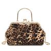 Casual women's bag 24 autumn and winter new women's chain bag personalized contrasting color leopard print handbag shoulder messenger bag