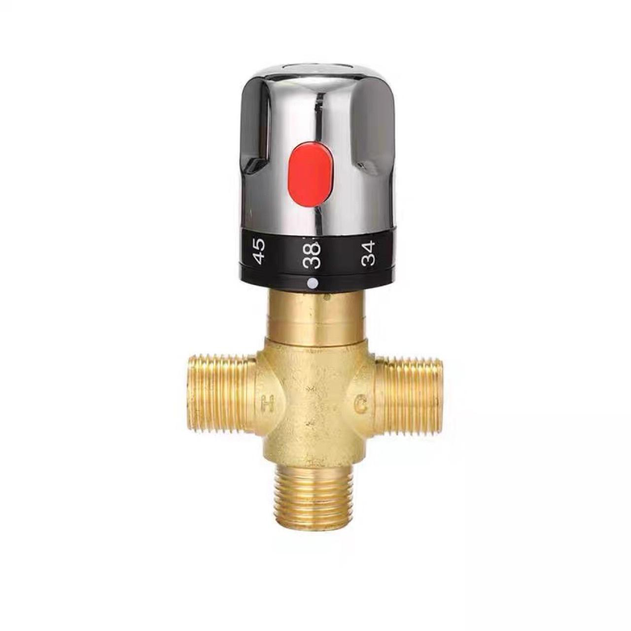 

Bathroom Brass PipeThermostat Faucet Mixing Valve Adjustable Temperature Mixer Valve Water Control Valve For Water Heater