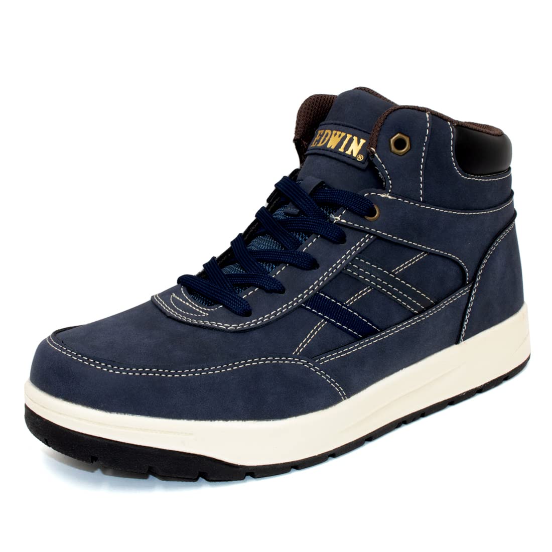 

Edwin Waterproof PU Leather with a Simple and Solid Size Men s High-Top Sneakers, Suede-Like Texture, Stylish, Color, Lace-Up, Navy, 28.0 (EDS1020)