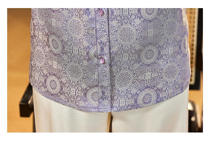 Elegant Chinese-Style Summer T-shirt for Young Mothers and Elderly Women