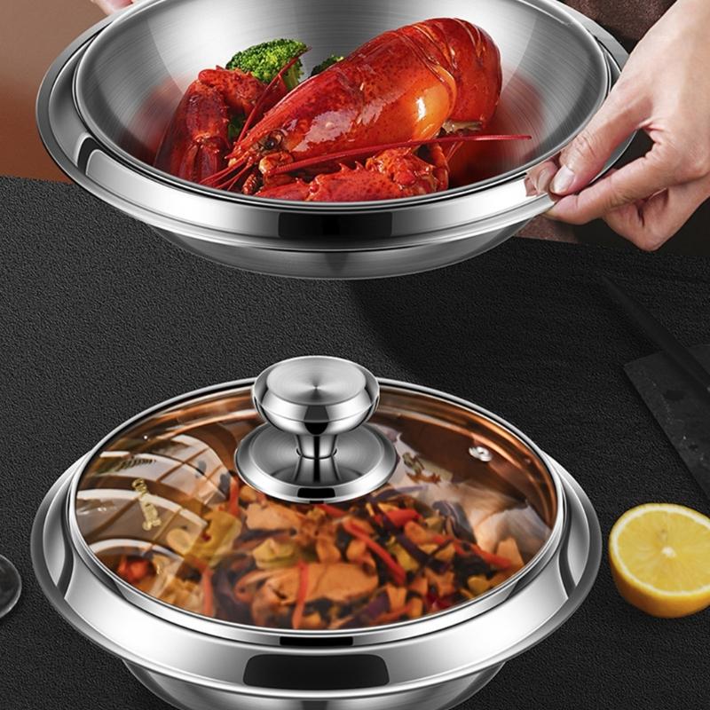 304Stainless Steel Plates Picnics Camping Plates Party Dishware Set Metal Dish Set for Kitchens and Dining Tables