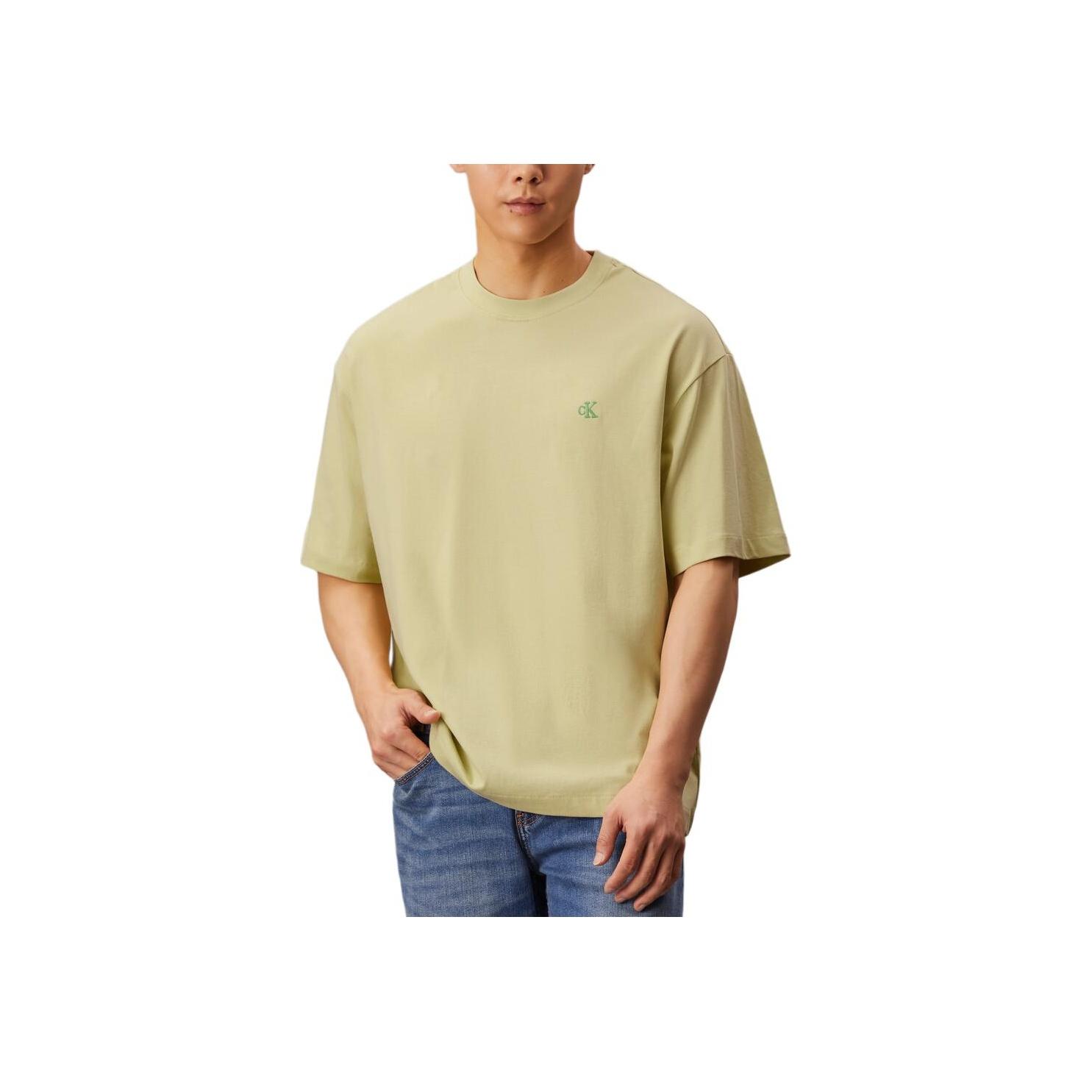 Calvin Klein Minimalist Comfortable Versatile Casual Logo Crew Neck Short Sleeve T-Shirt Men Tops Hay 40HM229-RLV XS