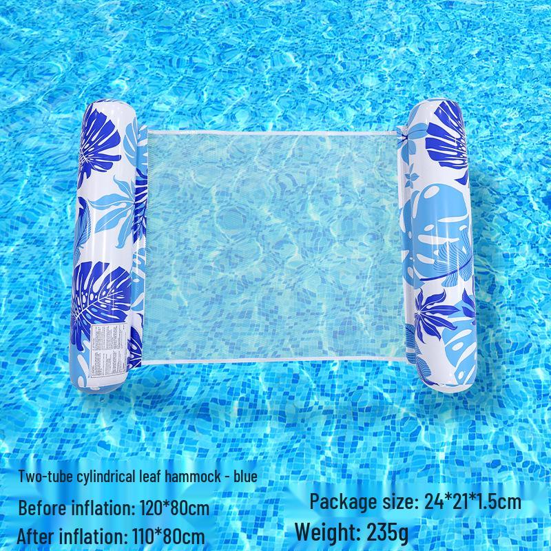 Tumbona Flotante Inflable Plegable Transfronteriza con Respaldo y Malla