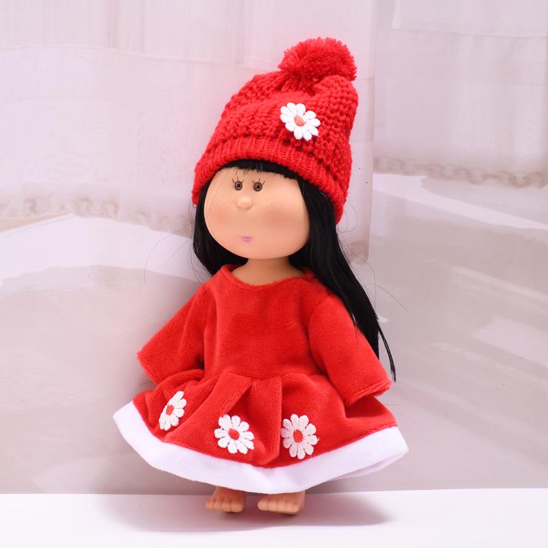 [Clothing Only] Spanish Mia 24cm Potato Doll Outfit - Little Flower Red Skirt & Wool Hat