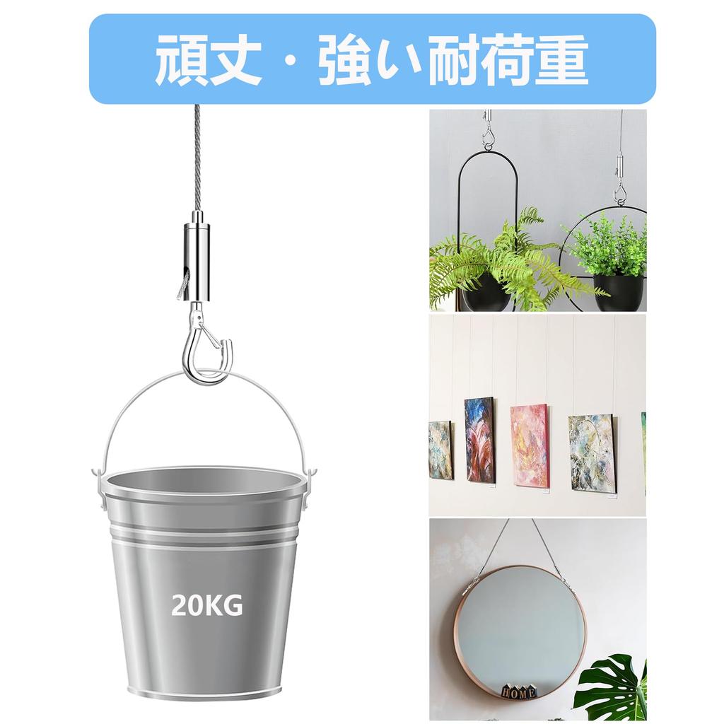 DMEEK Picture Rail Wire Height Wall Earthquake Protection Set of Hooks, Rear-Mount Hooks, Adjustable, Anti-Drop Hooks, Frames, Display, DIY,