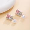 Silver Needle Butterfly Pearl Earrings - Elegant Summer Design for Women
