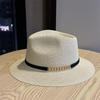 New Sun Protection Hat with Sunshade, Belt Buckle, Flat-top Hat, Outdoor Beach Outing Straw Hat, Women's Summer Versatile Trendy Hat