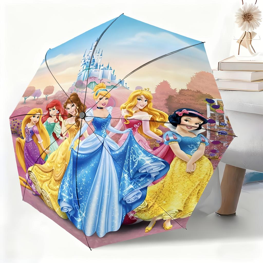 1pc Disney Authorized Princess Series Automatic Umbrella | All-Weather, Portable Folding Umbrella, Ideal for Christmas and Bir