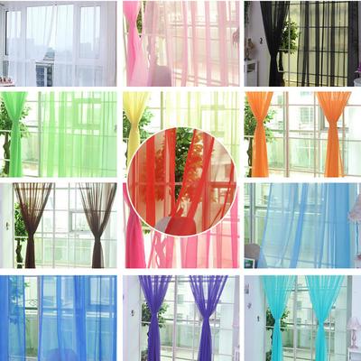 1 PCS Farbe Tüll Tür Fenster Vorhang Drapieren Panel Sheer Schal Volants